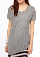 Trendy round neck Polyster T-shirt For Women