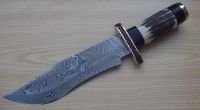 Damascus knife with Stag handle