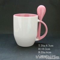 11oz Ceramic coffee mug with spoon