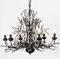 2014 New Arrival Branches Wrought Iron Modern Brief American Style Fashion Vintage Crystal Chandeliers