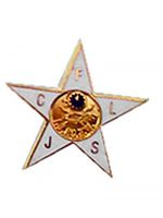 c,f,l,j,s  five-pointed star badges