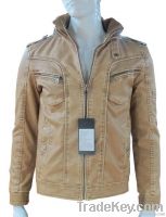Stand Collar Quality Men PU Leather Jacket For Winter Wear