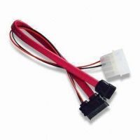 SATA Slimline All-in-One Cable with SATA 6/7P Socket Black, 5.08mm 4P Housing and Crimp Terminal