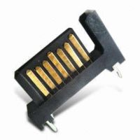 SATA 7P Plug SMT Type Bend with High Thermoplastic Insulator and 500V AC/Minute