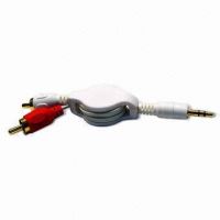 3.5mm Plug to Video AV Cable, Retractable Cable for Television
