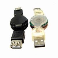 USB Retractable Cables for USB 1.1 and USB 2.0 Devices, Ideal for Traveling