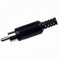 RCA Plug in Assembly Type, with 500V Dielectric Withstand Voltage and PE Black Color Cover