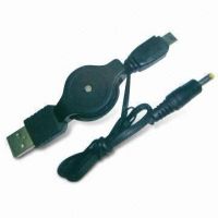 USB A Male to Mini 5P Male Retractable Cable with 0.8m Length