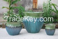 glazed garden pottery pots