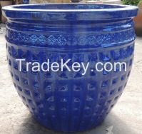 Large outdoor pottery flower pot 
