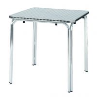 Outdoor brushed aluminum table