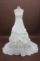sweetheart neckline ruffed taffeta bridal dress RE13005