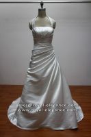 Pleated Satin beads Bridal dresses RE13043