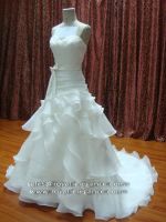 Hot sale ruffled Organza Bridal dress RE13044