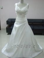 V neckline straps Satin Bridal dresses RE13048