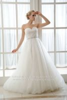 2014 beads belt A-line shinning tulle Wedding dress RE13010