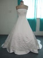 Appliqued Satin bridal dresses RE13099