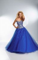Shining Silver Appliqued Royal BlueQuinceanera Dress REQ1020