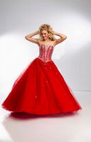 Shining Beadings Hot Red Quinceanera Dress  REQ1005