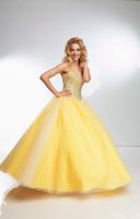 Yellow Full Beaded Quinceanera Dress  REQ1008