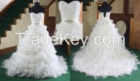 Complicated Heavy Ruffle Organza Luxury Wedding Dress RE13140