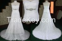 High Waistline Full Lace Wedding Dresses RE13149