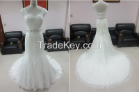 V-neckline Backless Lace Wedding Gowns RE13160