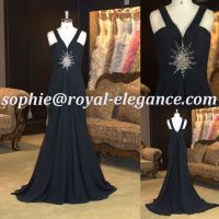 Black Elegant Long Chiffon Prom dresses RE16010