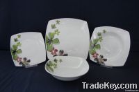 Porcelain Dinner Plates with Full Color Decal Design