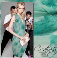 100% silk fabric fashion dress for women printed chiffon fabric