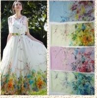 100% silk fabric fashion dress for women printed chiffon fabric