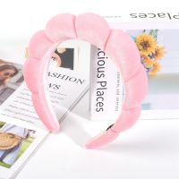 Custom Logo Soft Puffy Padded Terry Hair Bands Towel Cloth Fabric Wrist Head Band Headband Wig