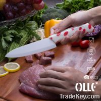 Red Sopts Handle Decorative Kitchen Knife