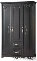 Black wooden wardrobe adsorbents with 3 doors (200368)