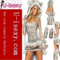 Deluxe wolf costumes for women hot sell sexy  faux fur animal party costumes