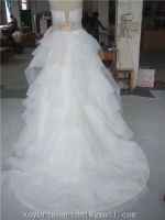 Oganza tulle satin wedding dress bridal gown basic style with ribbon sash, factory price
