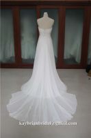 Pleating sleeveless sheath wedding dress bridal gown, OEM factory price