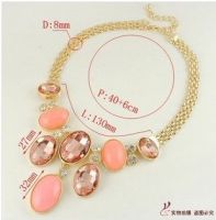 Spring candy crystal necklace noble temperament big exaggerated sautoir wholesale package mailed free of charge