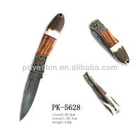  new fashion damascus folding knife with ox horn handle
