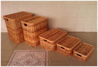 HAMPERS SPLIT RATTAN S/5