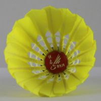 Unique national manufacturer yellow badminton shuttlecock goose feather