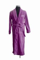 long robe shawl collar purple bathrobe with embroidery home bathrobe
