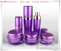 Empty purple Acrylic lotion bottle cotainer for cosmetic packaging