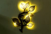 Iron tree branch wall decor  with led light