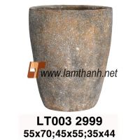 Dark Fire Vietnam Pottery Rust Planter