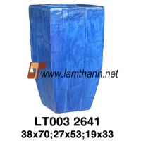 Tall Blue Pottery Glazed Pot