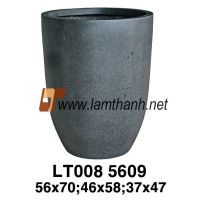 Outdoor Black Poly Terrazzo Planter