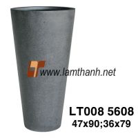 Tall Black Poly Cone Pot