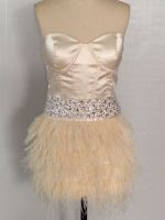 lovely feather short mini skirts prom dancing dress 