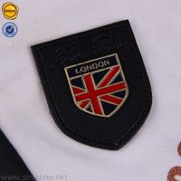Sinicline custom quality leather jacket patches jeans leather patch with metal